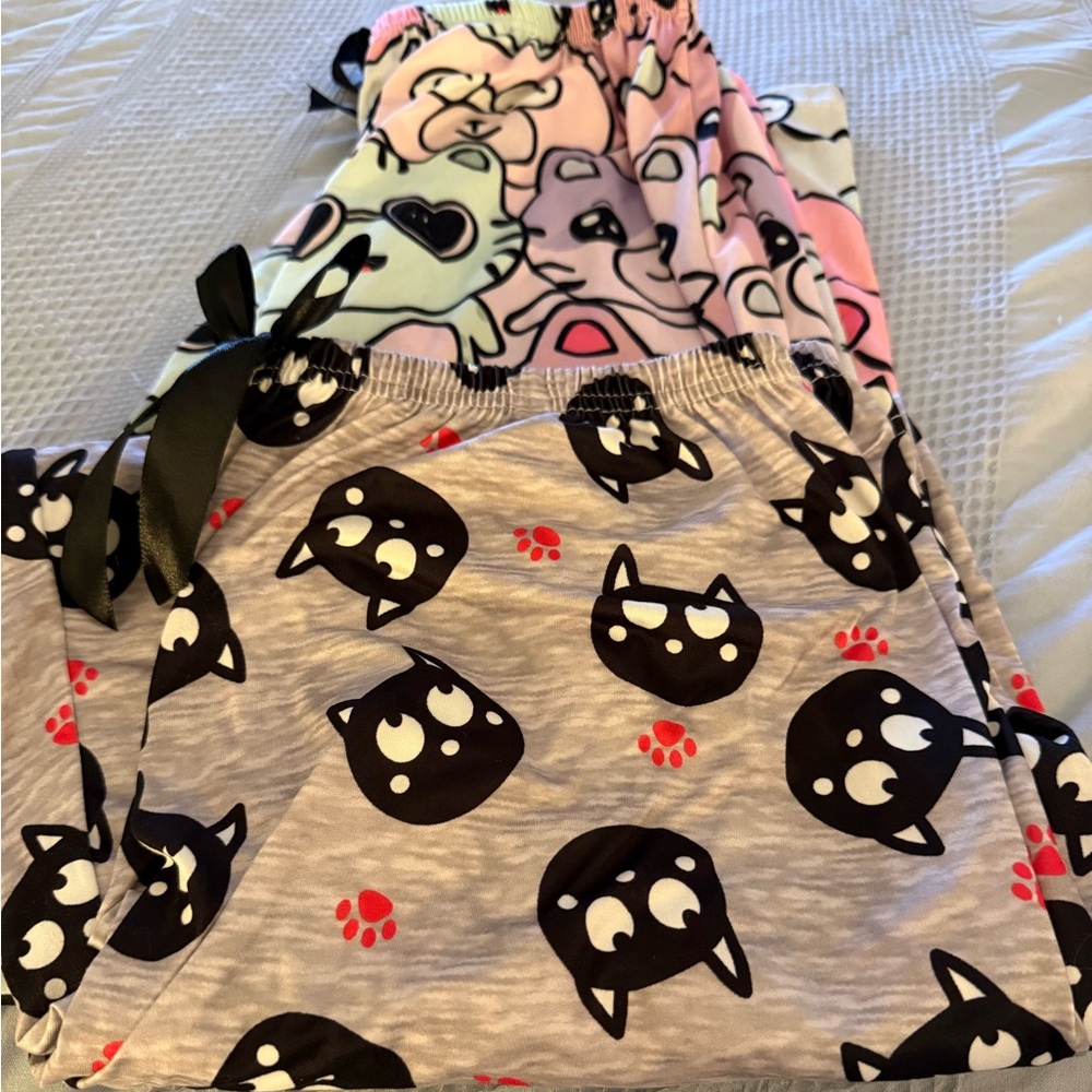 Cute Cat Print Pajama pants set of two. Size 1x